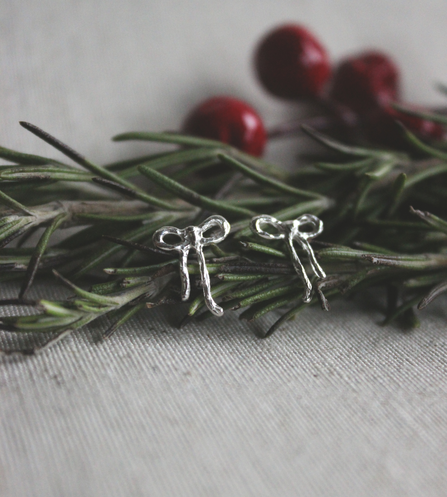 Brincos Ribbon Bow Prateados